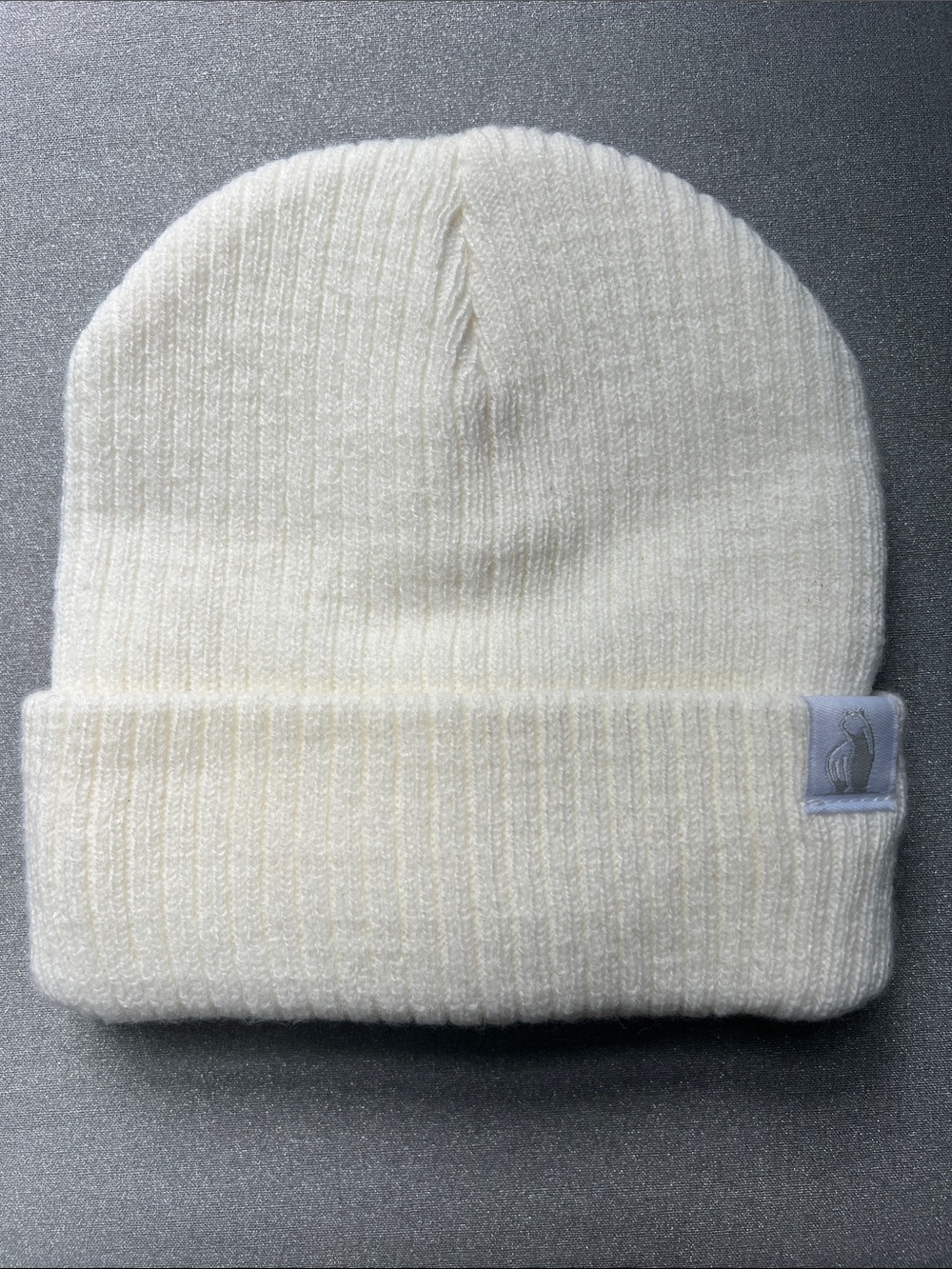 Baby Cream Ribbed Knit Beanie